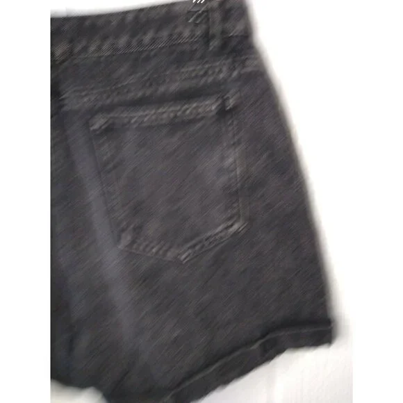 Cloud Ten Rhinestone Cuffed Shorts Juniors M Charcoal Black Rhinestone Strands - Picture 3 of 6